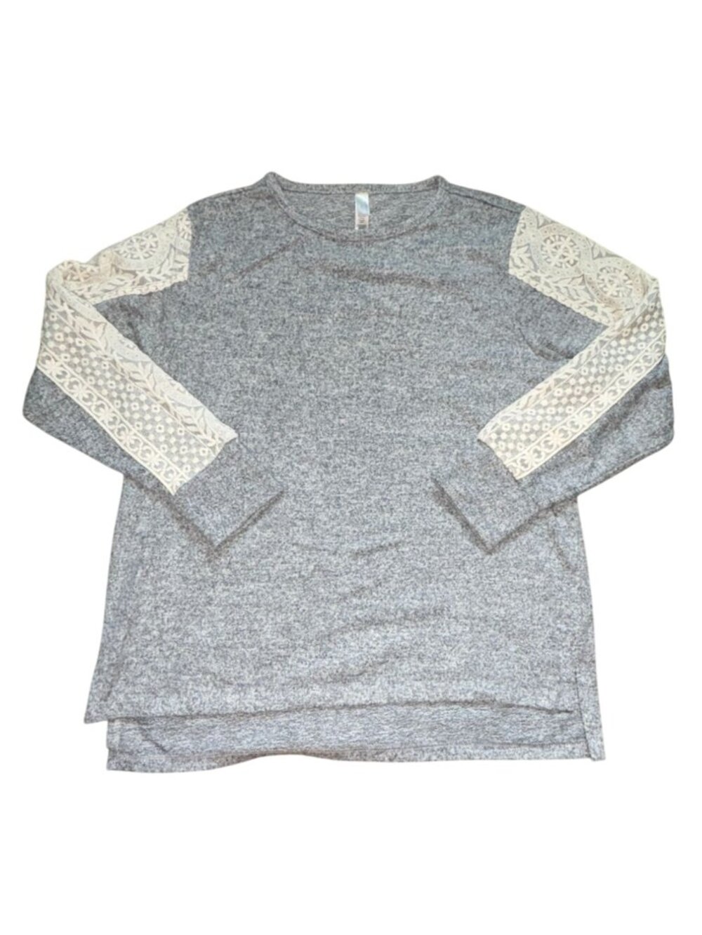 FN by Flora Nikrooz Womens Loungewear Top w/Lace Detail-Gray-Medium-GUC